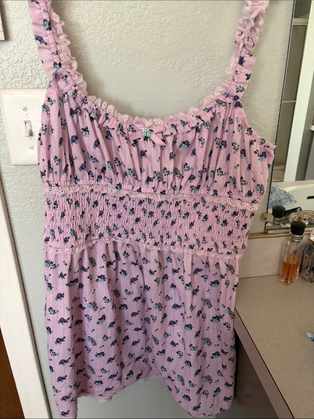 For Love And Lemons purple Floral Smocked Tank Dress